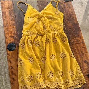 Yellow Eyelet Romper, Francesca’s